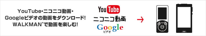 YouTube・ニコニコ動画・Googleビデオの動画をダウンロード！WALKMANで動画を楽しむ！