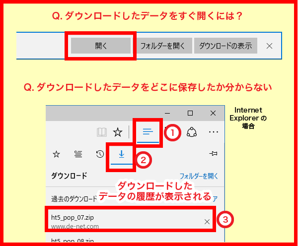 ダウンロードしたデータを探す方法