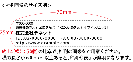 社判画像のサイズ例