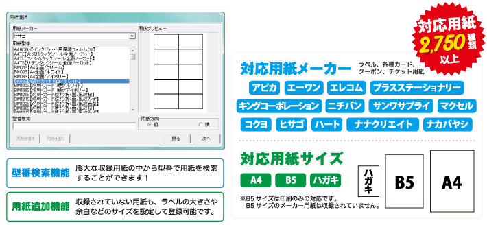 用途にあった用紙を選択します。