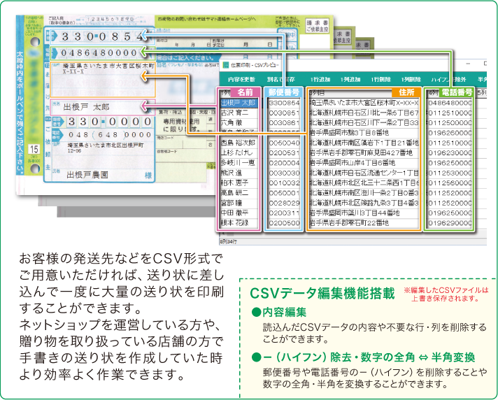 CSVインポート機能