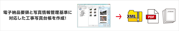 電子納品要領と写真情報管理基準に対応した工事写真台帳を作成！