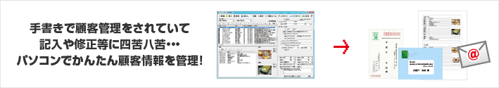 手書きで顧客管理をされていて記入や修正等に四苦八苦…パソコンでかんたんに顧客情報を管理！