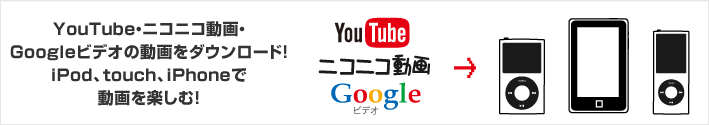 YouTube・ニコニコ動画・Googleビデオの動画をダウンロード！iPod、touch、iPhoneで動画を楽しむ！