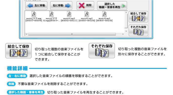 結合して保存、それぞれ保存