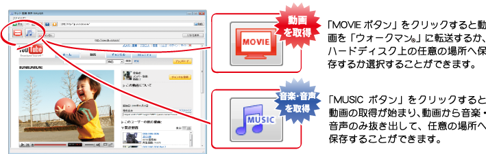 動画を取得　音楽・音声を取得