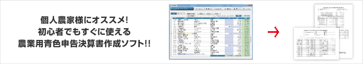 個人農家様にオススメ！初心者でもすぐに使える農業用青色申告決算書作成ソフト！！