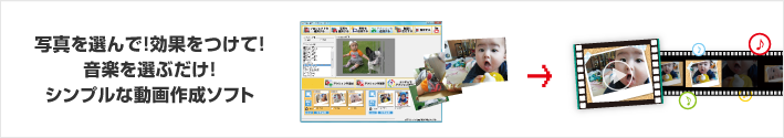 写真を選んで！効果をつけて！音楽を選ぶだけ！シンプルな動画作成ソフト