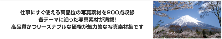 仕事にすぐ使える高品位の写真素材を200点収録！桜をテーマにした写真素材が満載！