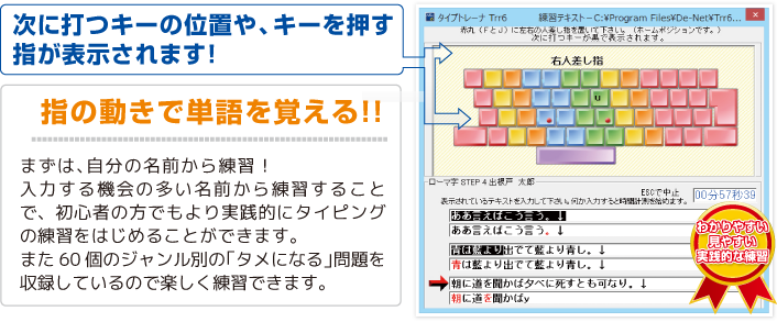 指の動きで単語を覚える!!