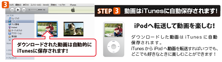 iTunesに自動保存されます