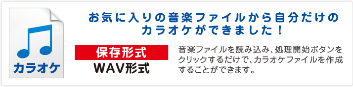 お気に入りの音楽ファイルから自分だけのカラオケができました！